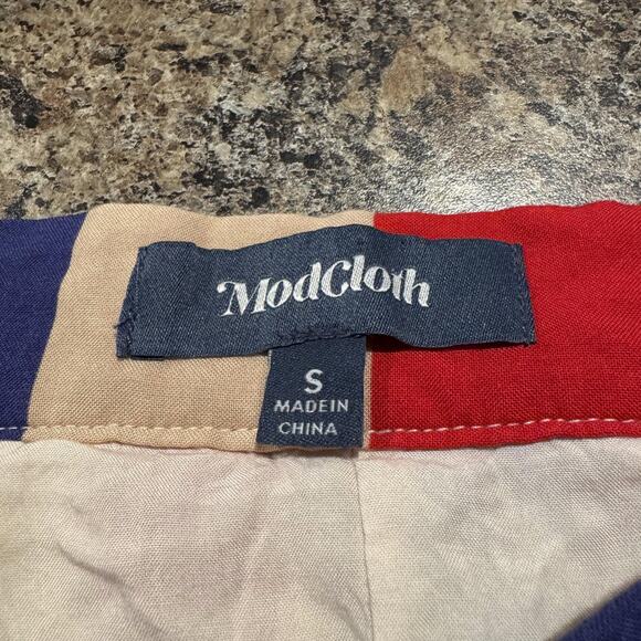 ModCloth Womens Skirt Midi Rainbow Stripe Side Zip Lined Pockets Size Small EW - Picture 2 of 6